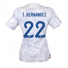 Frankrike Theo Hernandez #22 Bortatröja Dam VM 2022 Korta ärmar